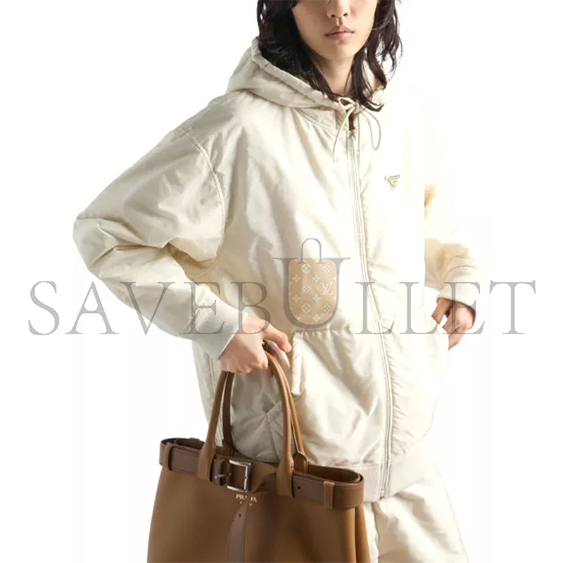 PRADA BRAND-PLAQUE NYLON JACKET PRADA BRAND-PLAQUE NYLON JACKET